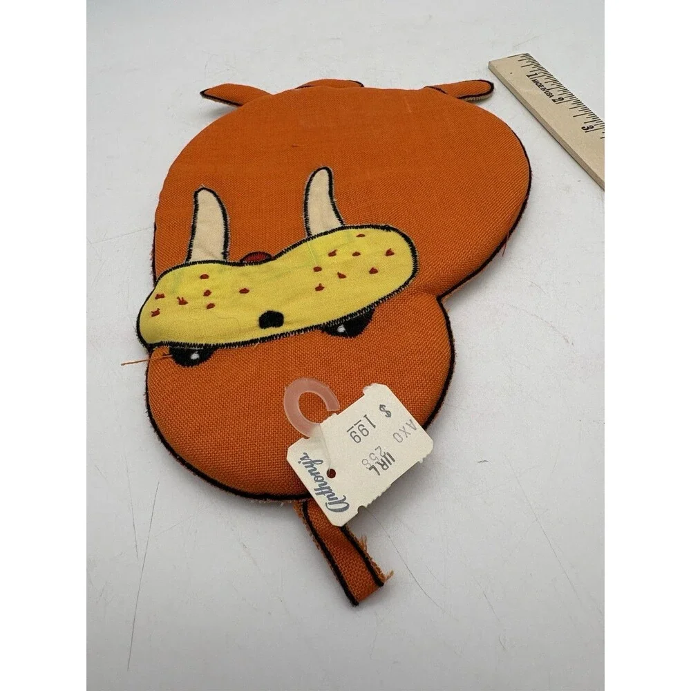 Vintage Zak Designs Walrus Potholder Hot Pad Trivet Orange w/ Tag 1980s